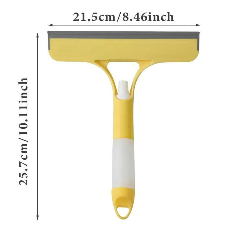 3 in 1 Window Cleaning Tool with Spray, Lightweight Squeegee and Microfiber Scrubber for Car Windshield, Bathroom, Kitchen, Glass, Mirror, and Home Window Surfaces